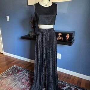 Black Silk Crop Top (Size S)